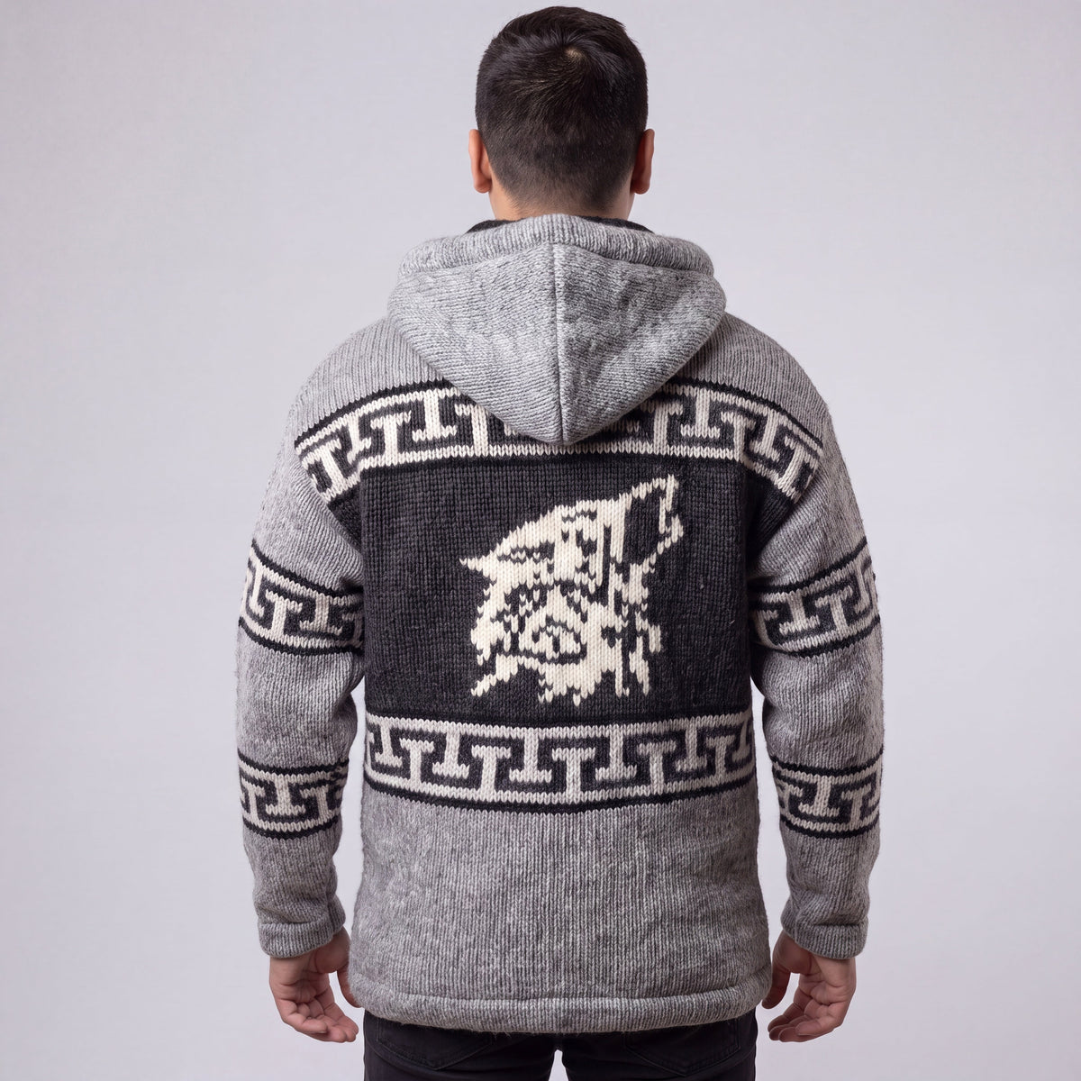 Veste en laine OLDTRIBES™ Loup Lunaire