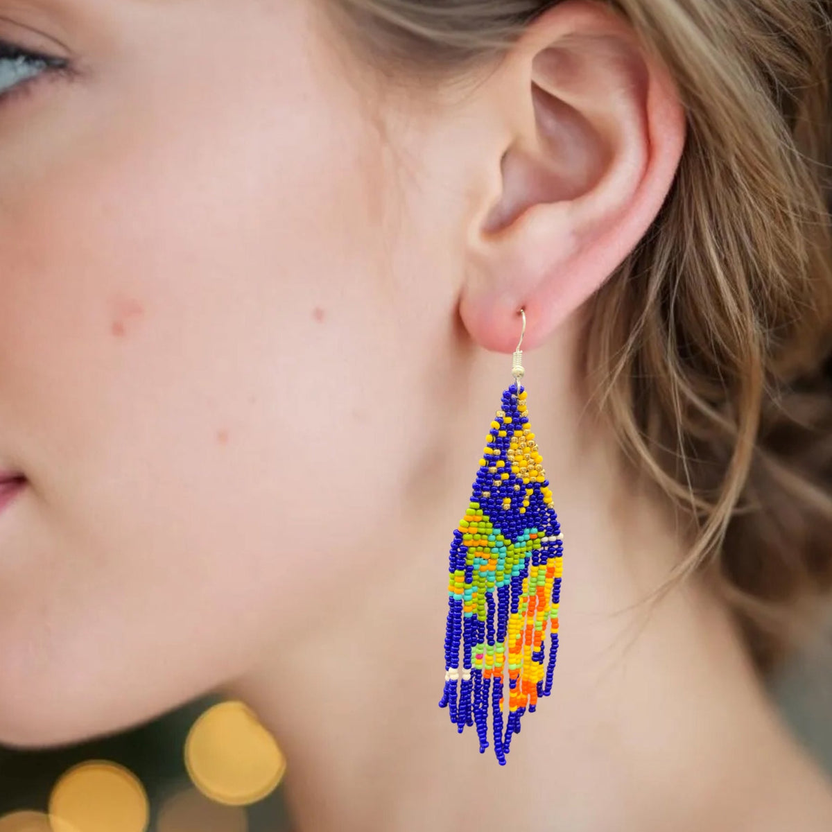 Boucles d'oreilles perlées Blue Sky Dancer
