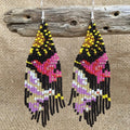 Boucles d'oreilles brodées « Danseuse Ciel noir »