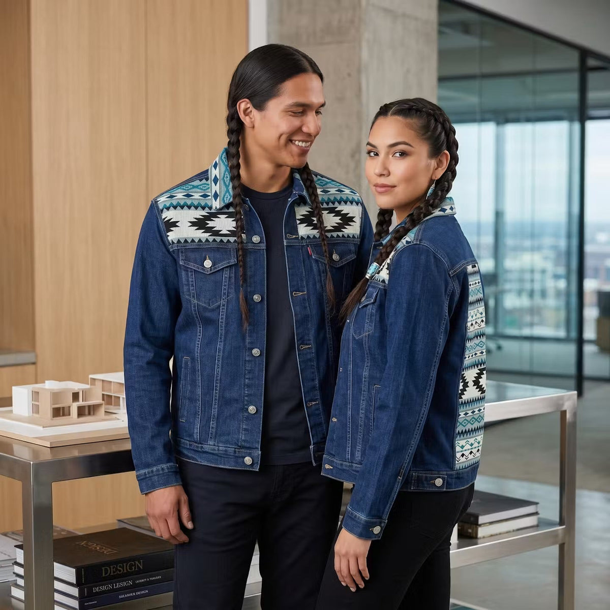 Vestes en jean bleues (3)