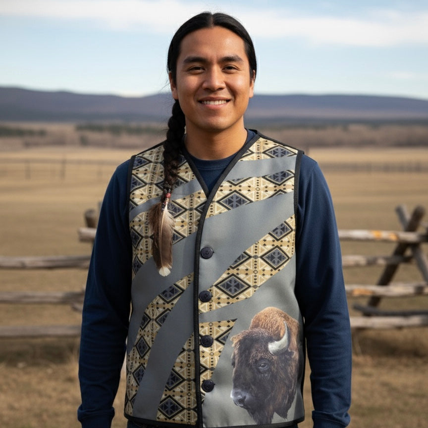 Gilet autochtone de Buffalo (vert clair)