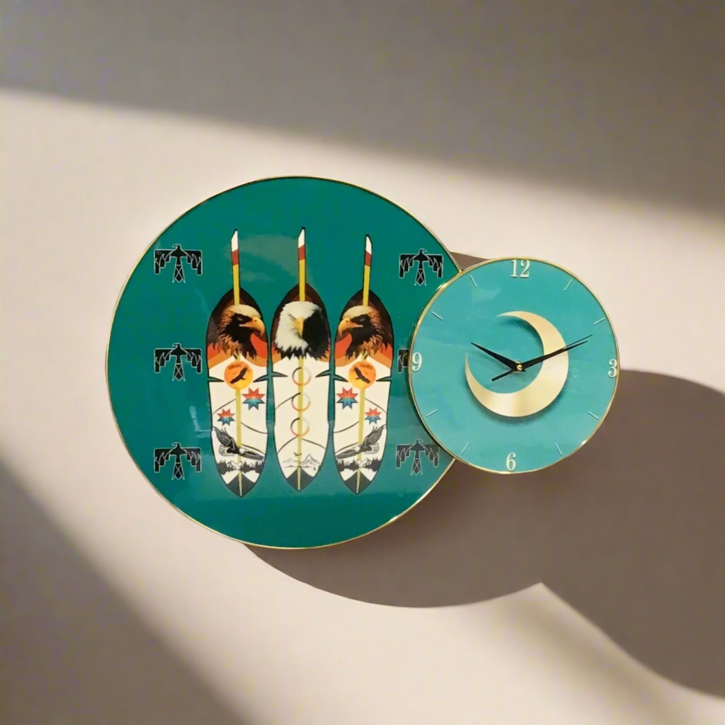 Horloge murale Aigle autochtone