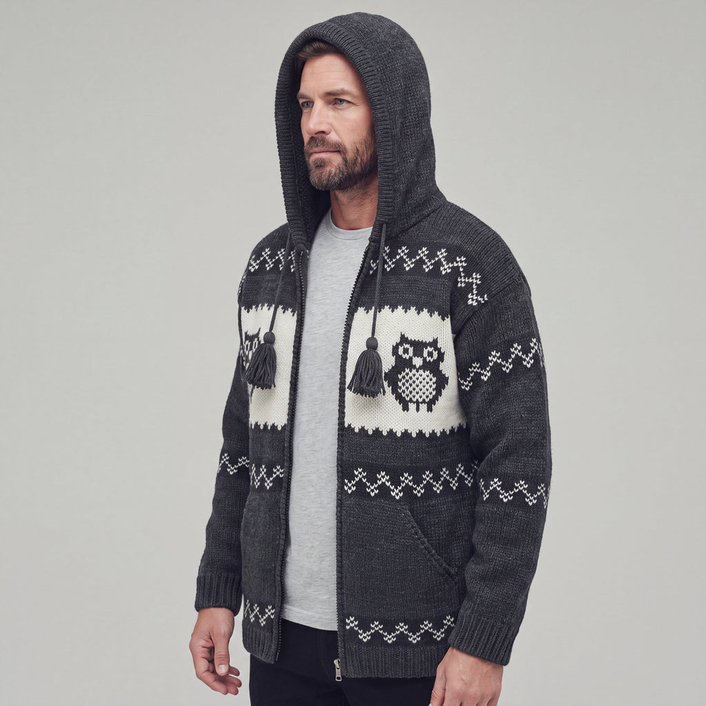Veste en laine OLDTRIBES™ Chouette Nocturne