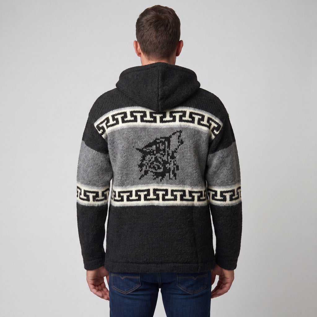 Veste en laine OLDTRIBES™ Loup Lunaire