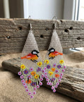 Boucles d'oreilles pendantes oiseau (argent)