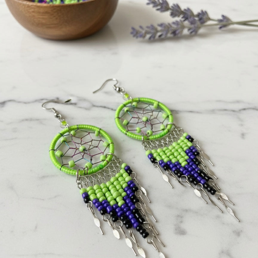 Attrape-rêves pendant de couleur vert lime