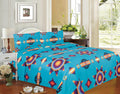 Parure de draps ultra doux turquoise – Motif Étoiles