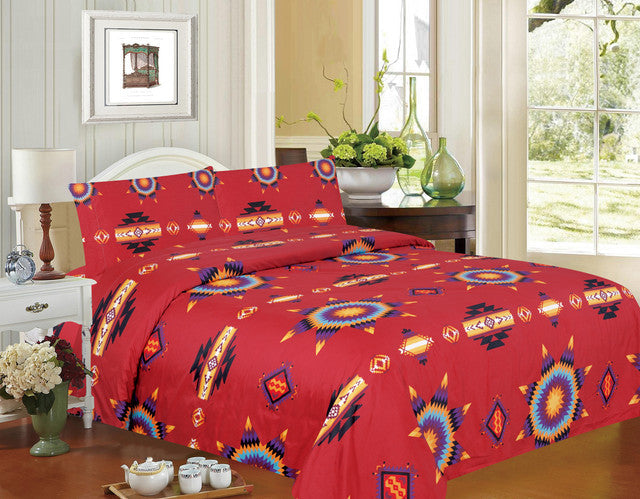 Parure de draps ultra-doux bordeaux – Motif Starburst