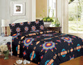 Parure de draps noire super douce – motif Éclat d'étoiles
