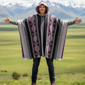 Ponchos en laine doux faits à la main couleur lavande
