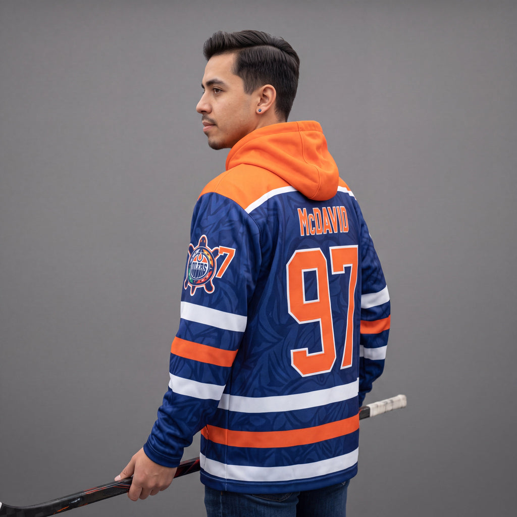 Sweat à Capuche OLDTRIBES™ Héritage Orange et Bleu