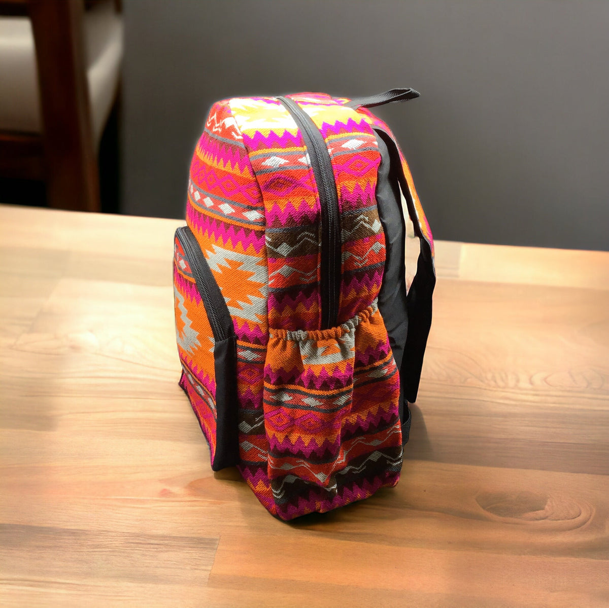 Sac à dos rose style ethnique