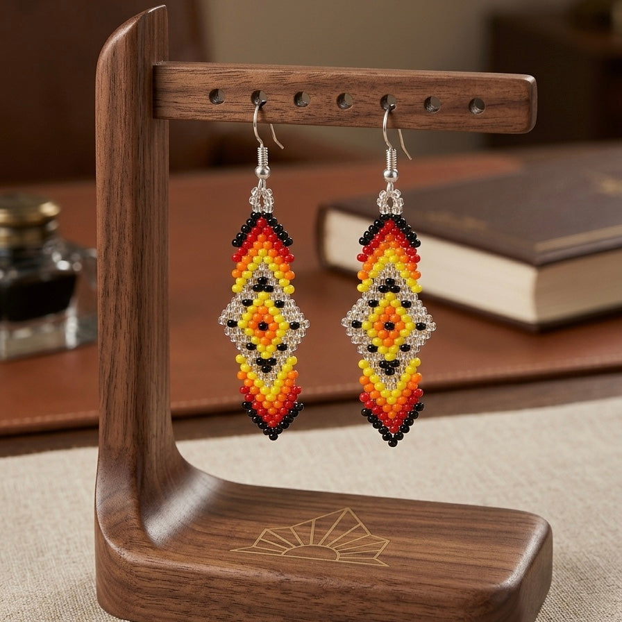 Boucles d'oreilles plume d'âme (noir feu)