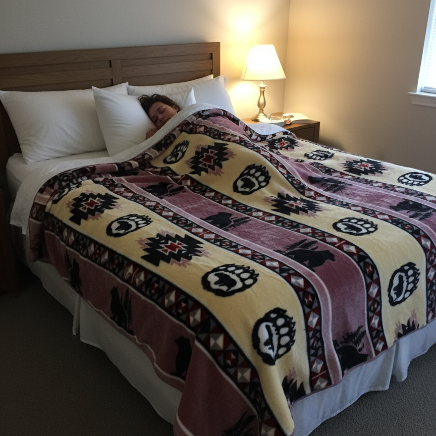 COUVERTURE ULTRA DOUCE DE LUXE (Patte d'ours Navajo)