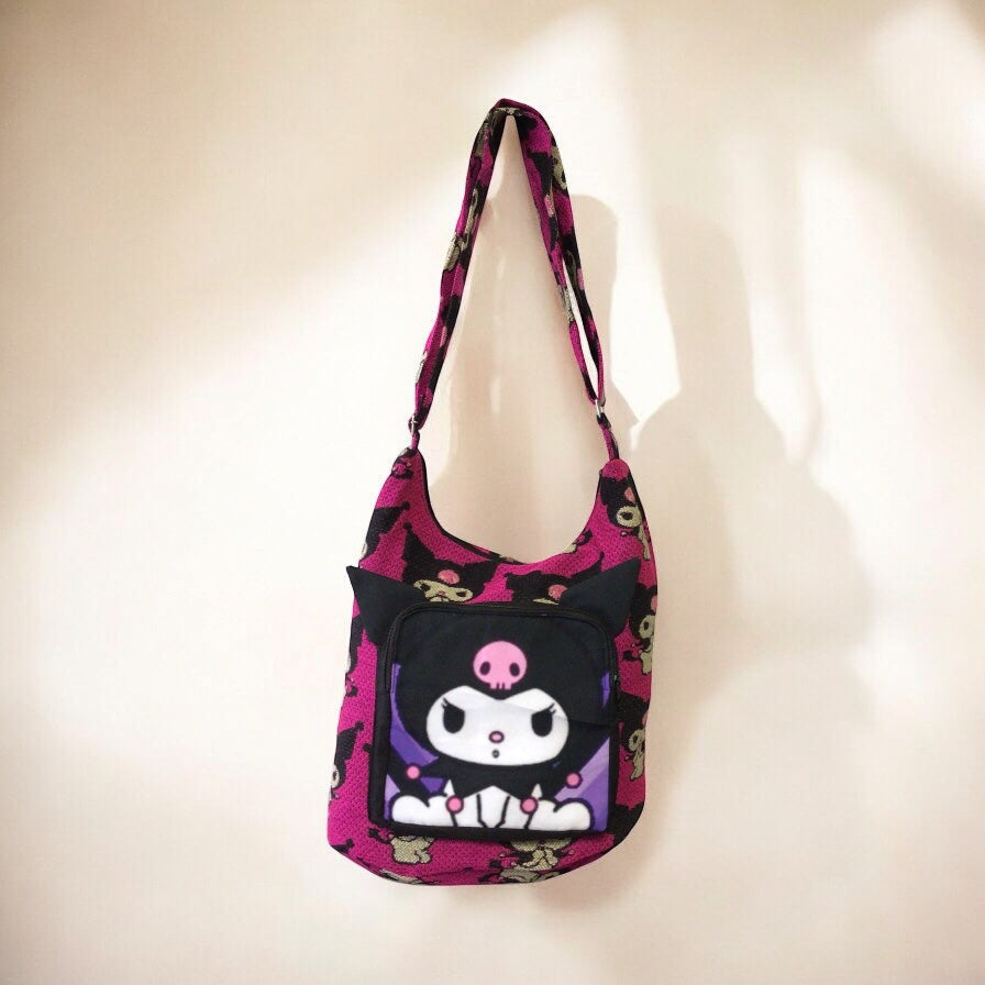 Sac à bandoulière Kuromi rose