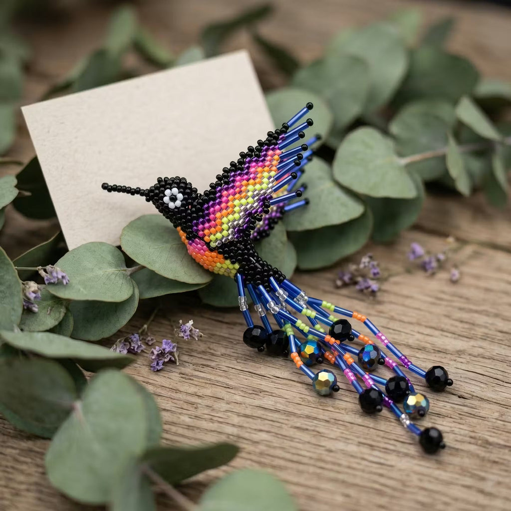 Colibri Perlé Noir et Bleu