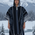 Ponchos en laine faits main doux bleu foncé