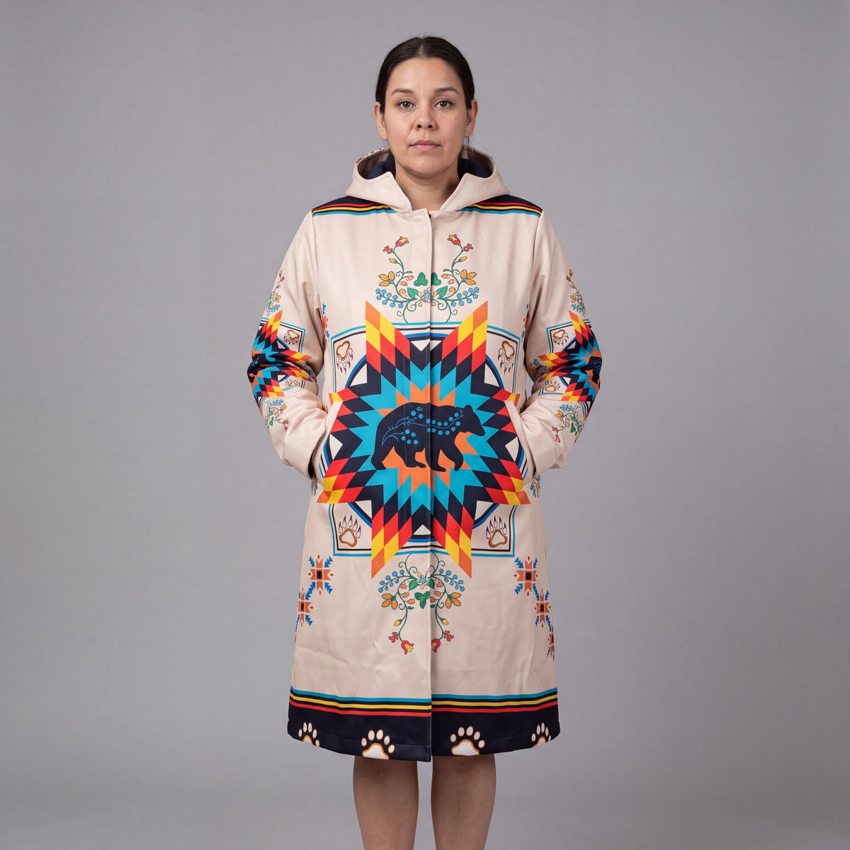 OLDTRIBES Ours courageux Manteau long (blanc)