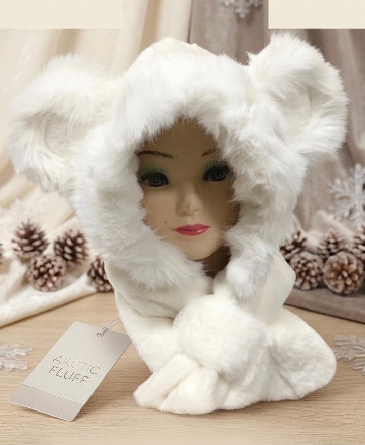 Chapeau en peluche douce avec écharpe (Panda)