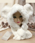 Chapeau en peluche douce avec écharpe (Panda)
