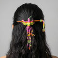 Pic à cheveux orné de perles Colibri rose