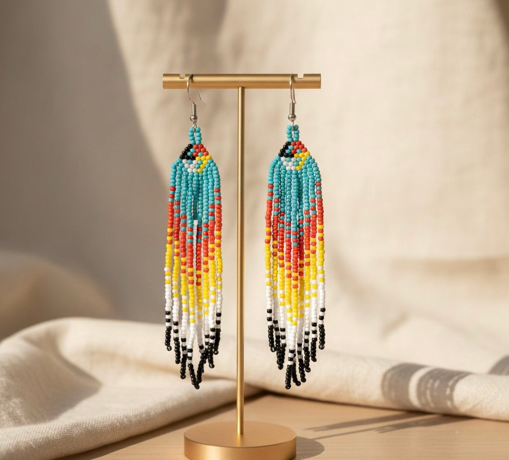 Boucles d'oreilles à perles esprit Firebird turquoise