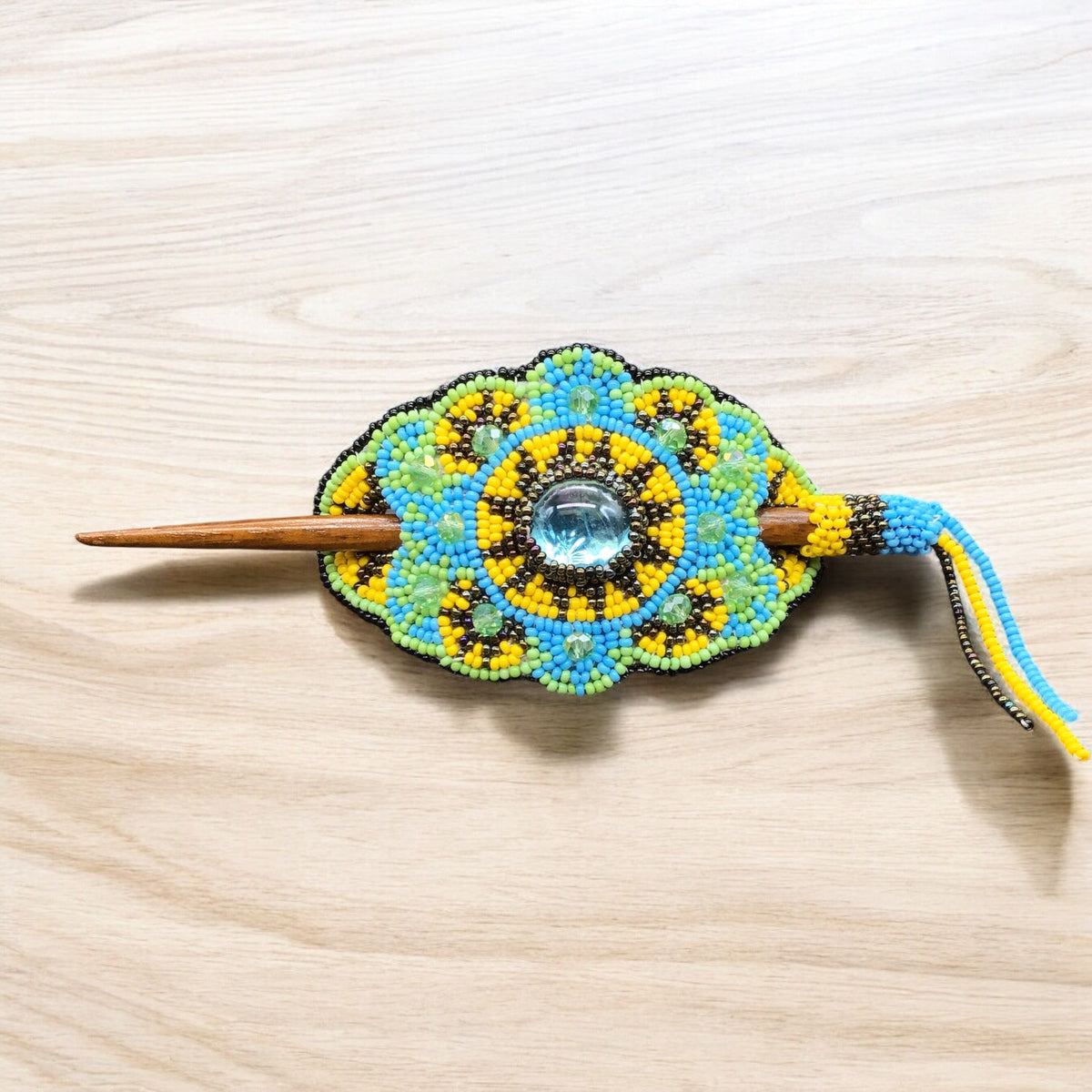 Barrette multicolore Jaune/noir (39)