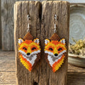 Boucles d'oreilles renard perlées (doré)