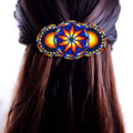 Barrettes à perles bleues amérindiennes