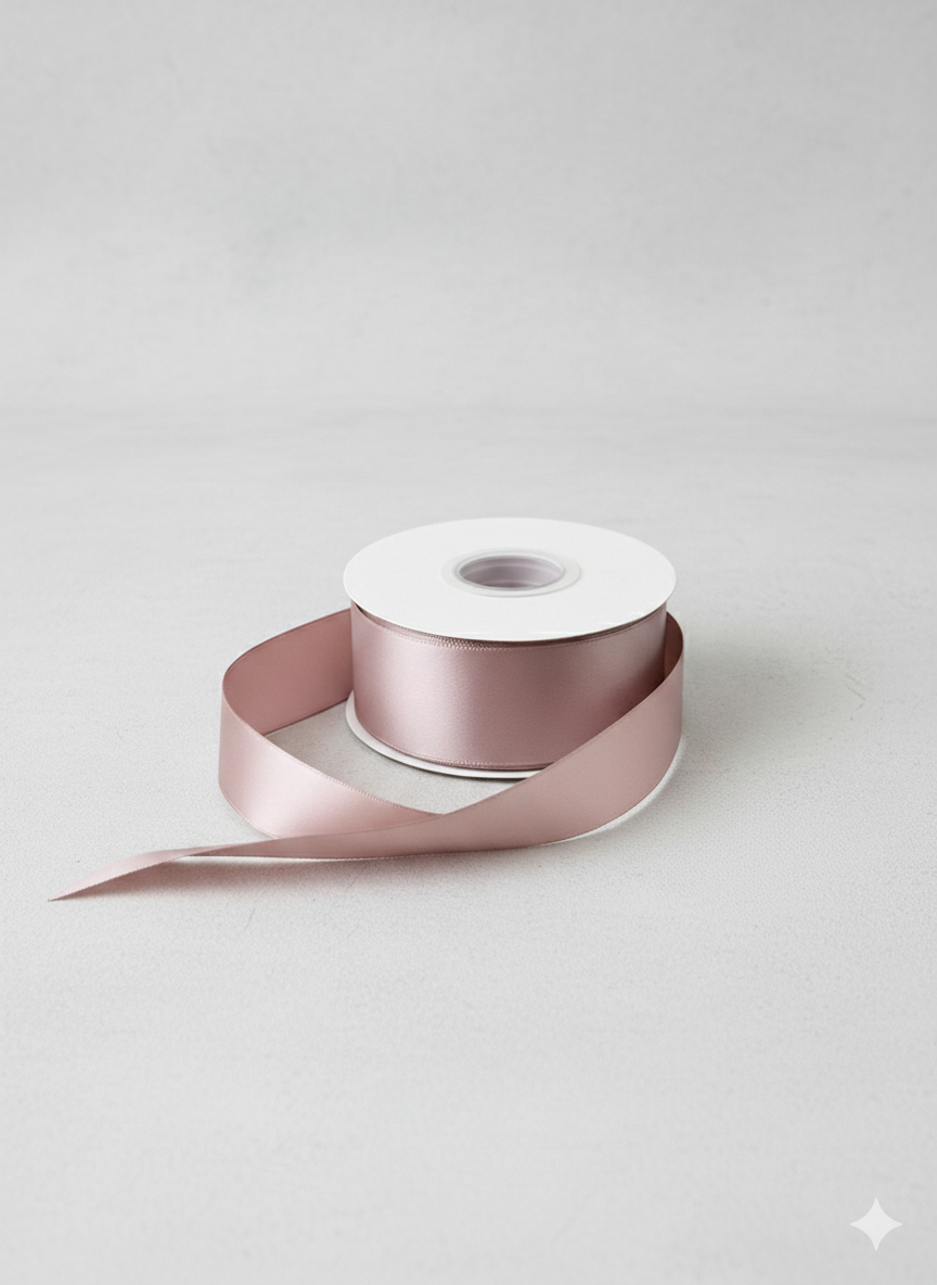 Ruban de satin double face – Vieux rose n°814 – 3,8 cm de large