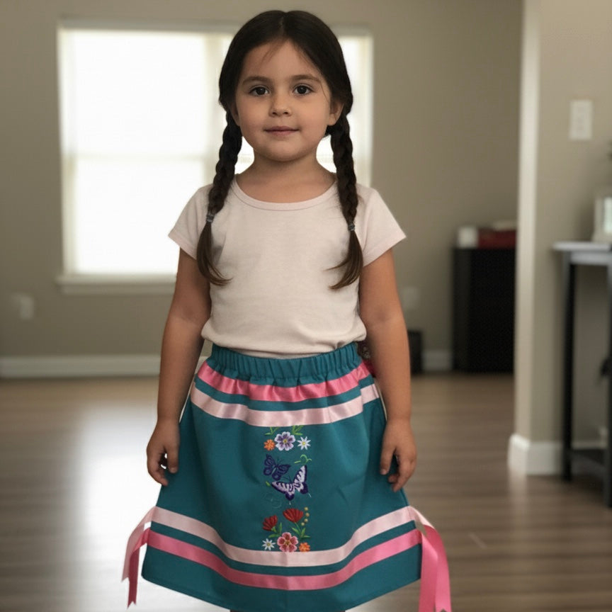 Jupe ruban brodée de fleurs pour bébés OLDTRIBES™