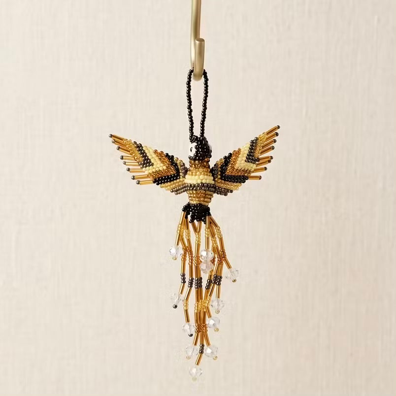 Colibri perlé doré et marron
