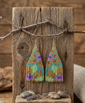 Boucles d'oreilles fleuries à franges perlées (dorées)