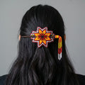 White Handmade Beaded Star Barrette