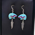 5 boucles d'oreilles OLDTRIBES™ en argent sterling, rouges et bleues