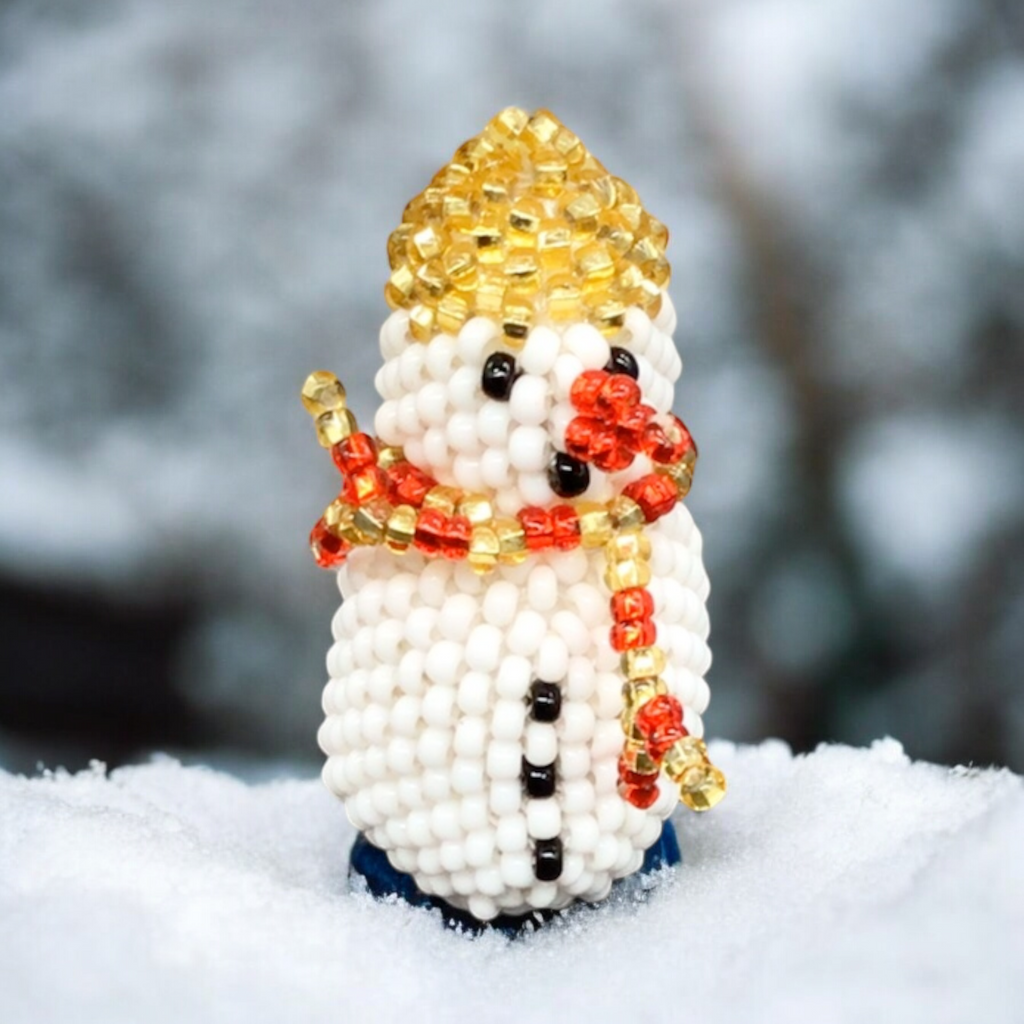Décoration de Noël bonhomme de neige en perles
