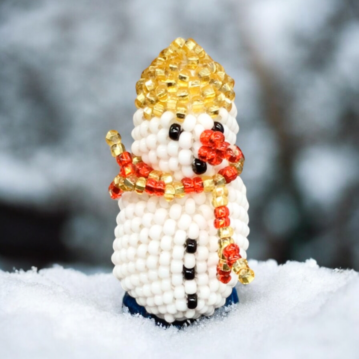 Décoration de Noël bonhomme de neige en perles