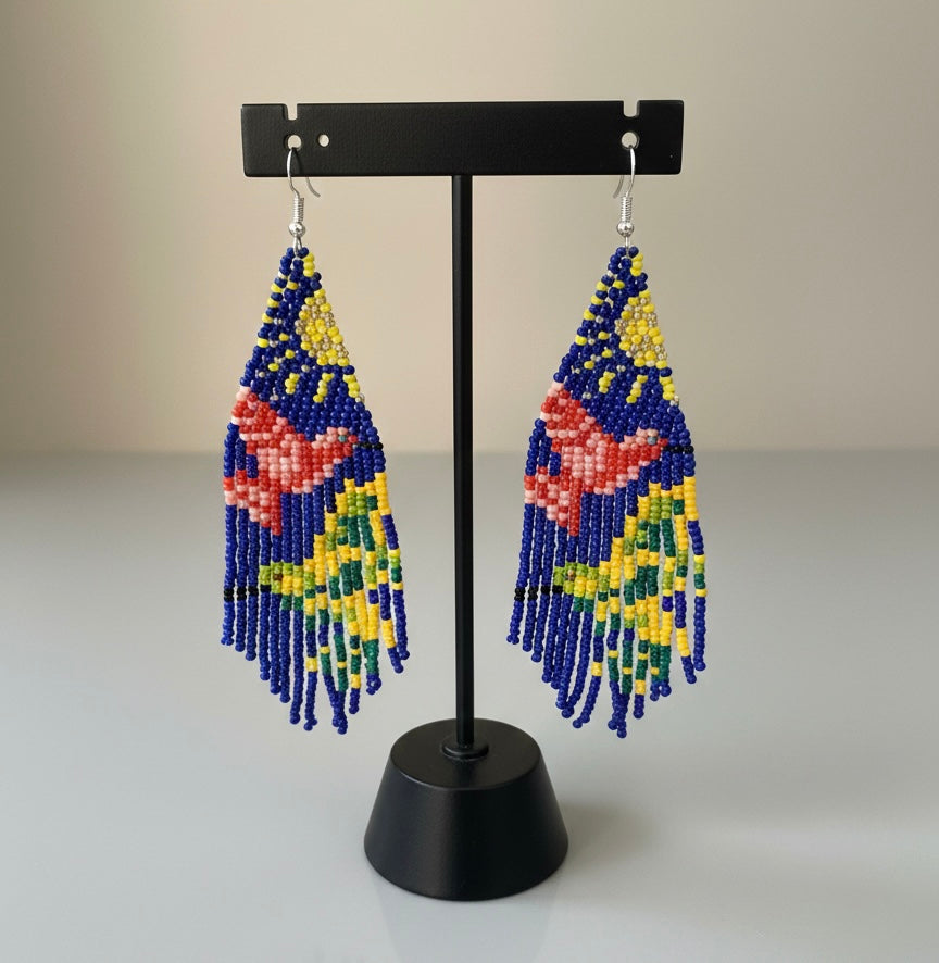 Boucles d'oreilles perlées Blue Sky Dancer