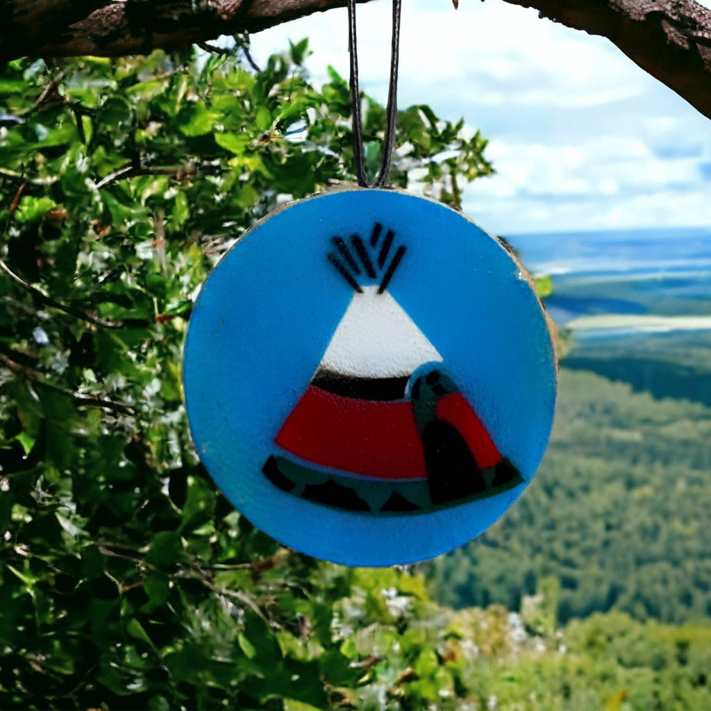 Rétroviseur intérieur à suspendre (tambour) Tipi bleu