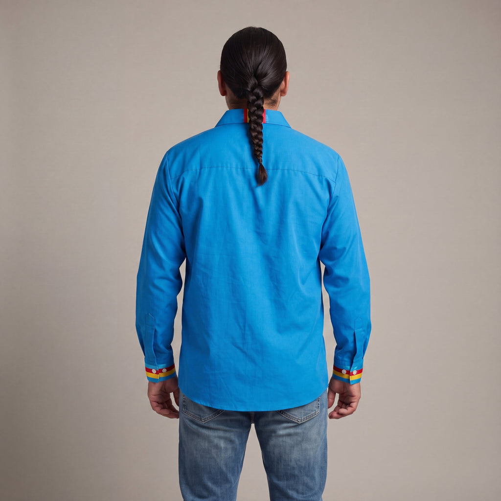 Chemise en ruban brodée (bleue)