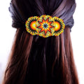 Barrettes dorées amérindiennes perlées