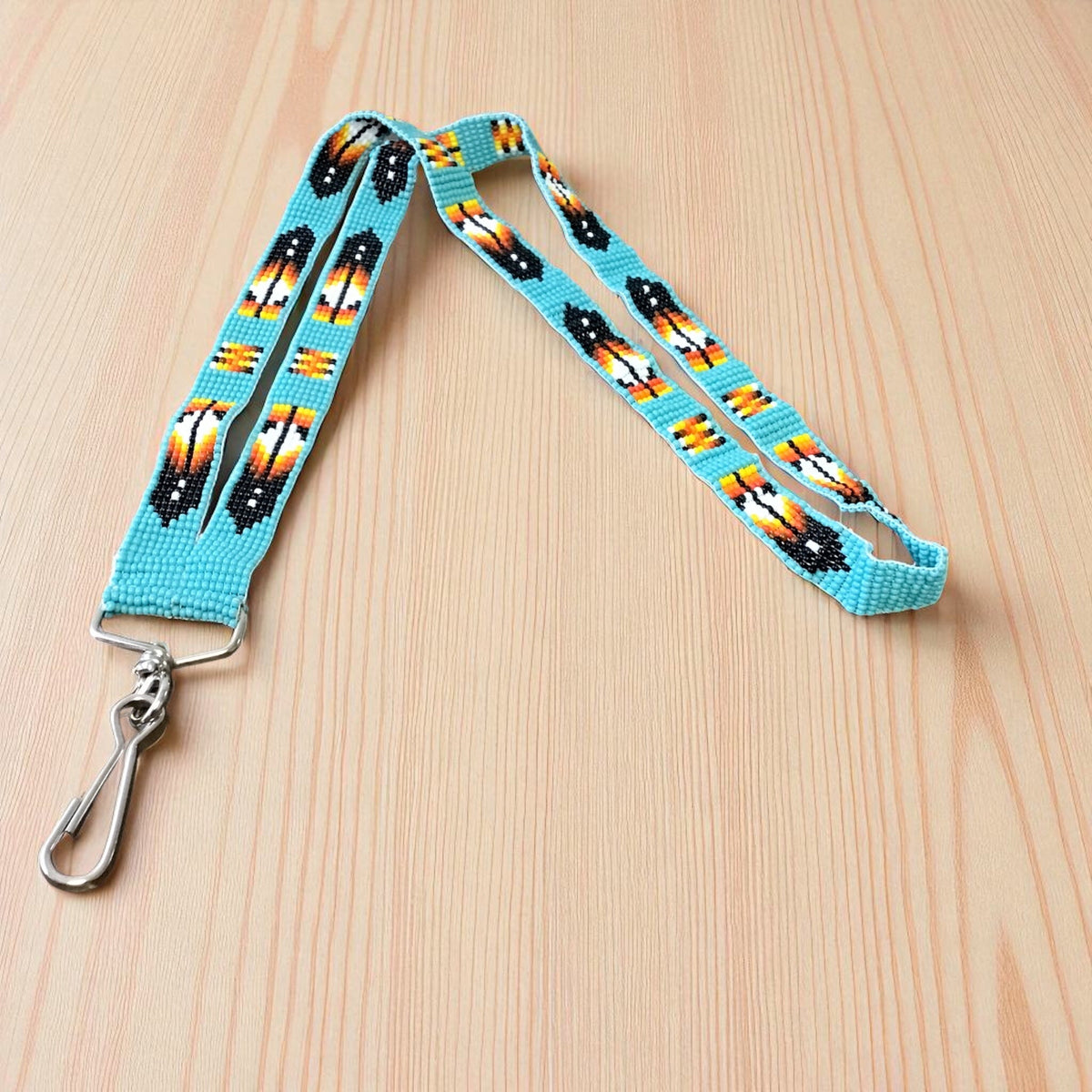 Lanière perlée turquoise amérindienne