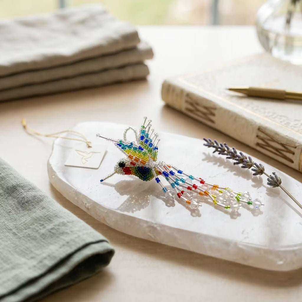 Colibri à perles d'argent