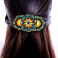 Barrettes perlées amérindiennes vertes