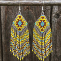 Boucles d'oreilles pendantes à franges (gris)
