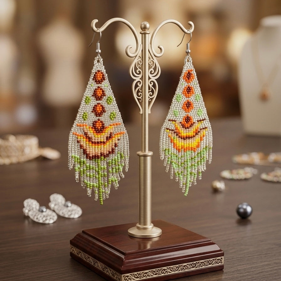 Boucles d'oreilles pendantes Flamme d'argent