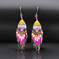 Boucles d'oreilles en forme de goutte, petites, roses et jaunes, de style sud-ouest, OldTribes™