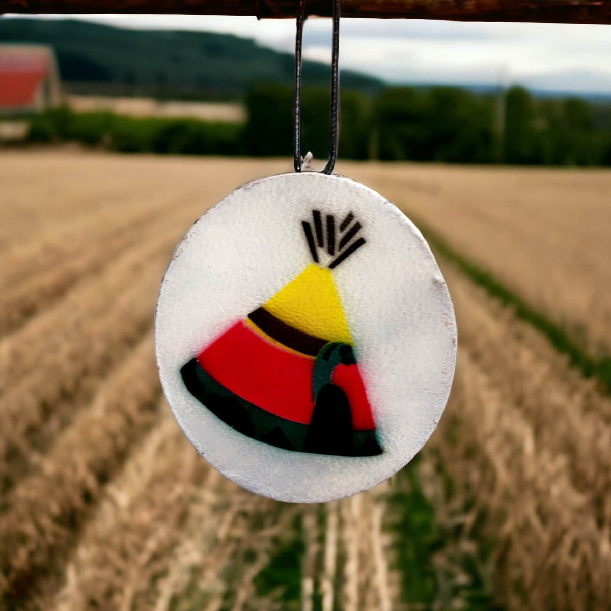 Miroir rétroviseur intérieur suspendu (tambour) tipi blanc