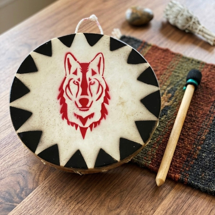 Tambour à main Loup 8"