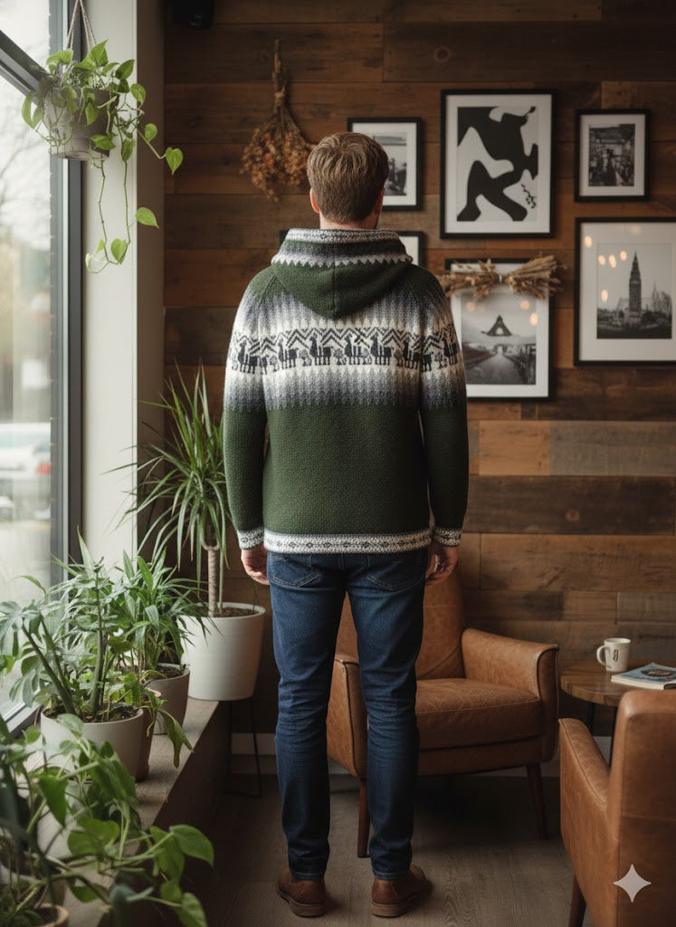 Pull unisexe en alpaga vert clair